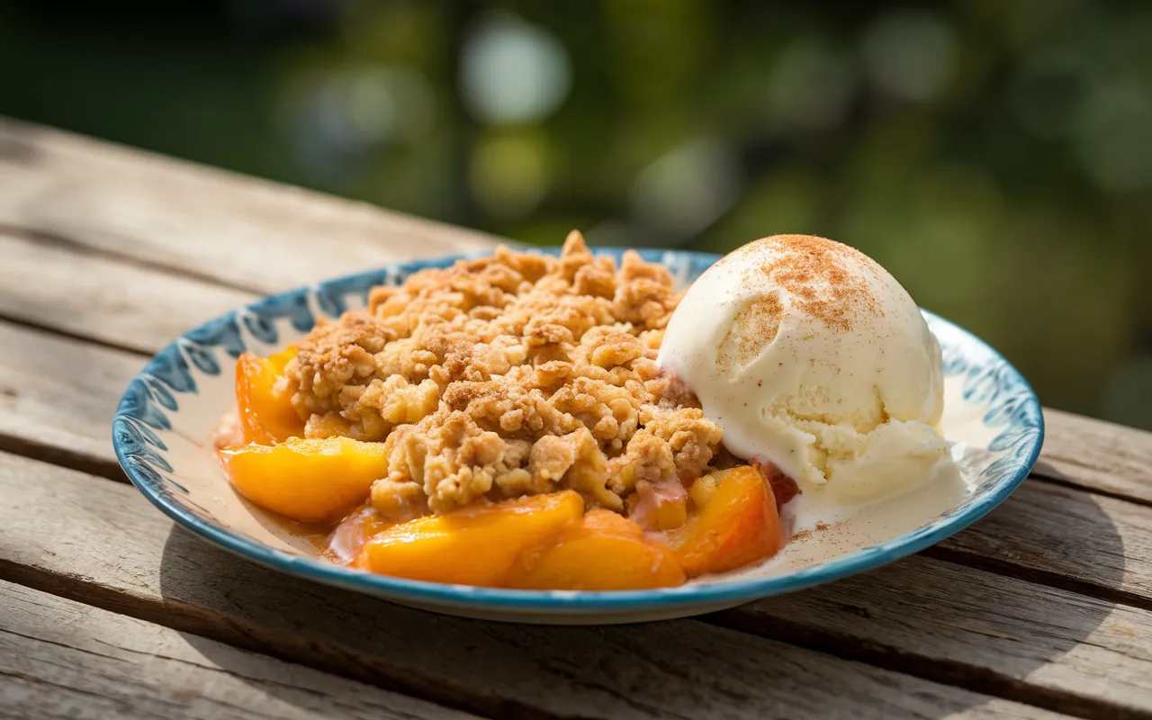  Delicious Peach Crumble Ready to Serve