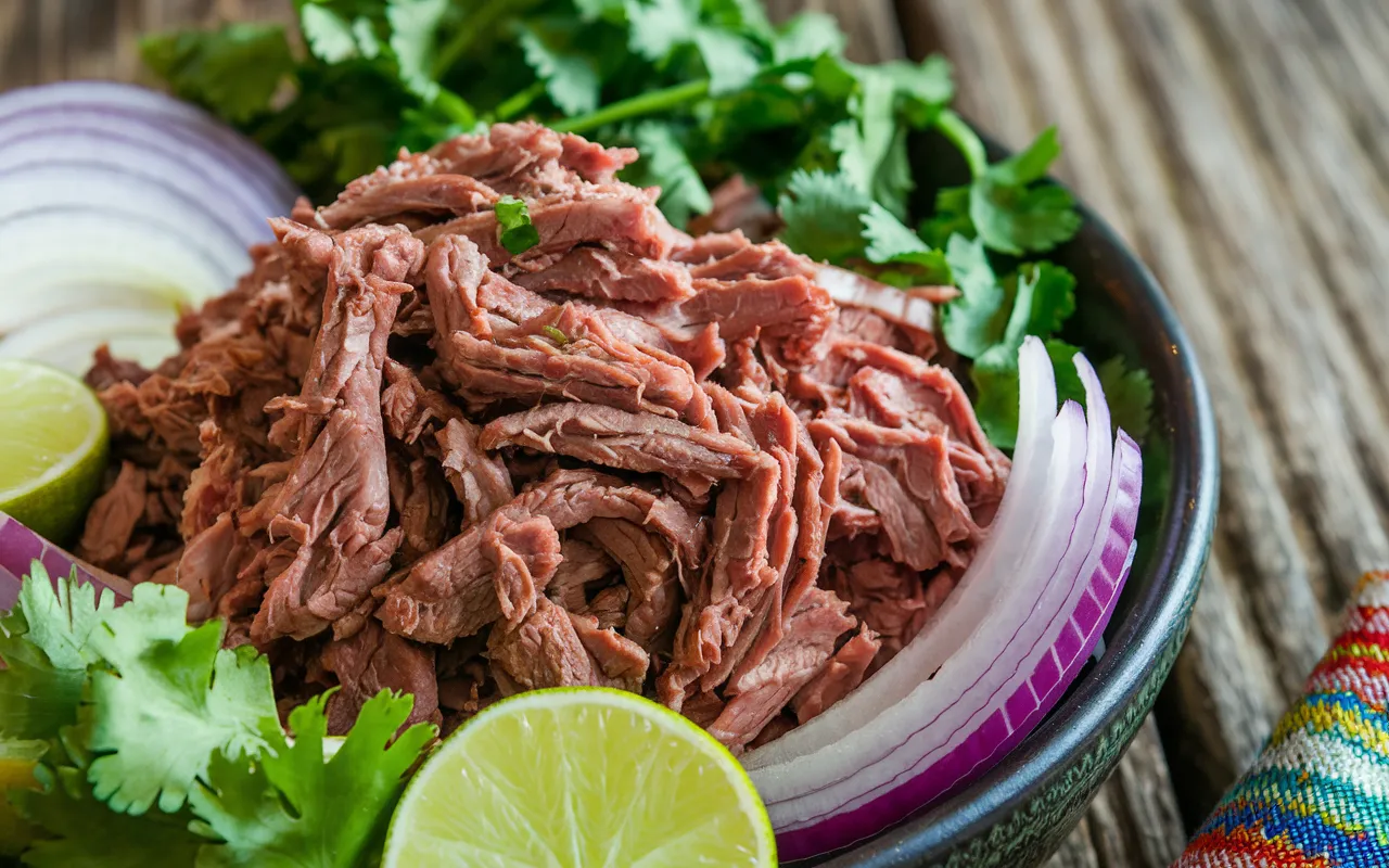  Delicious recipes with shredded beef prepared and ready to serve.2